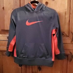 Nike Hoodie. Kids XL  Color Grey with Orange accents.